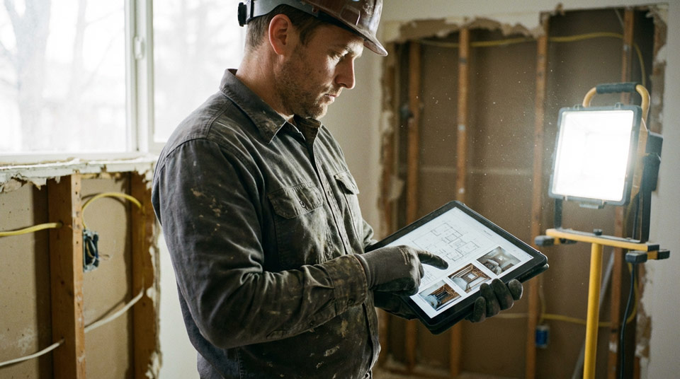 アナログなリフォーム現場にデジタルな最新機器を導入