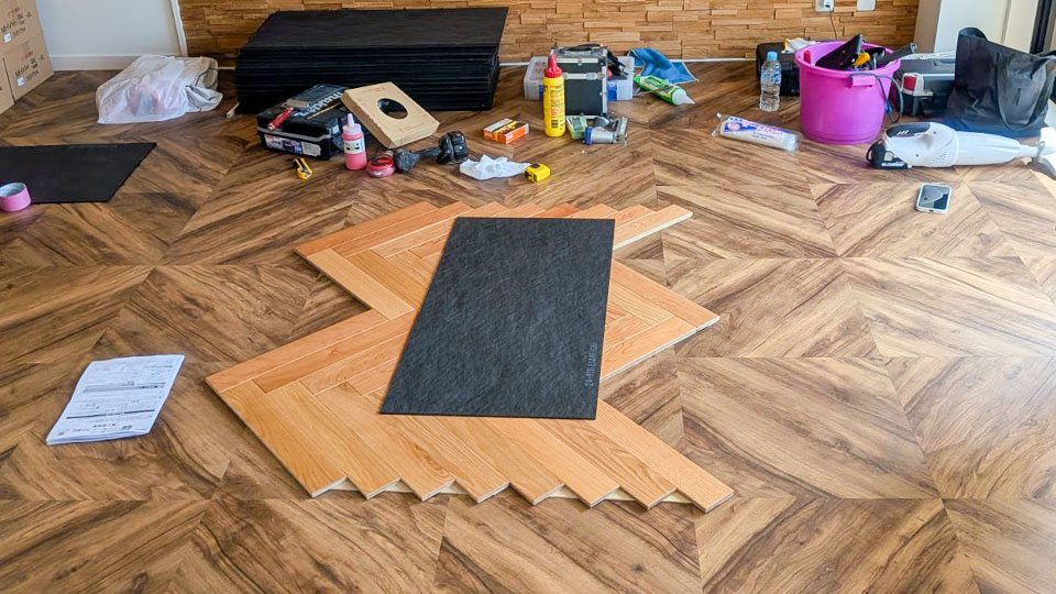 フロアタイルのリフォームのシミュレーション